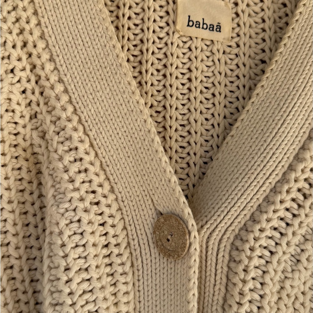 BABAA Women's Cream thick ribbed Knit Sweater - Picture 3 of 5